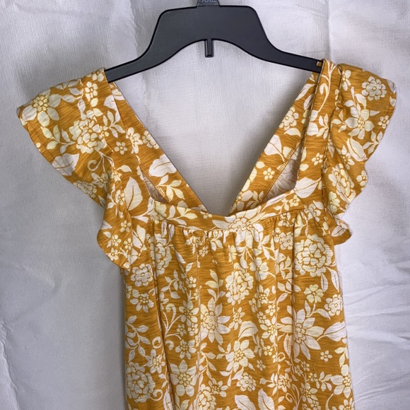 Relist7/20 LC Lauren conrad floral print ruffle sleeve tank top XS - Picture 5 of 17